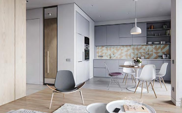 Contemporary Kitchen Furniture Cabinet with Ample Shelving Space