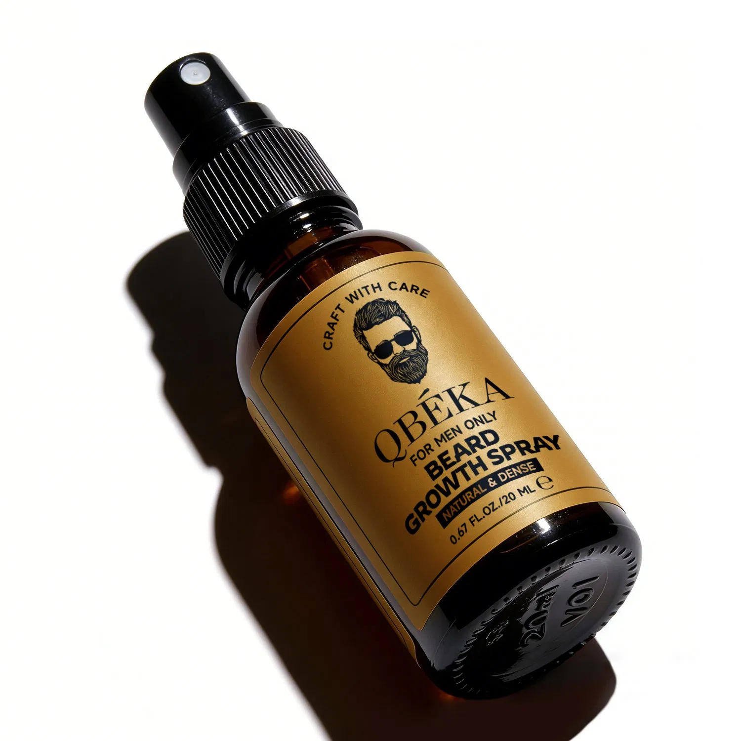 Qbeka Beard Growth Spray for Men Facial Hair Enhancer Beard Care Fast-Absorbing Non-Greasy Root Strengthening Thicker Beard Home Travel Size
