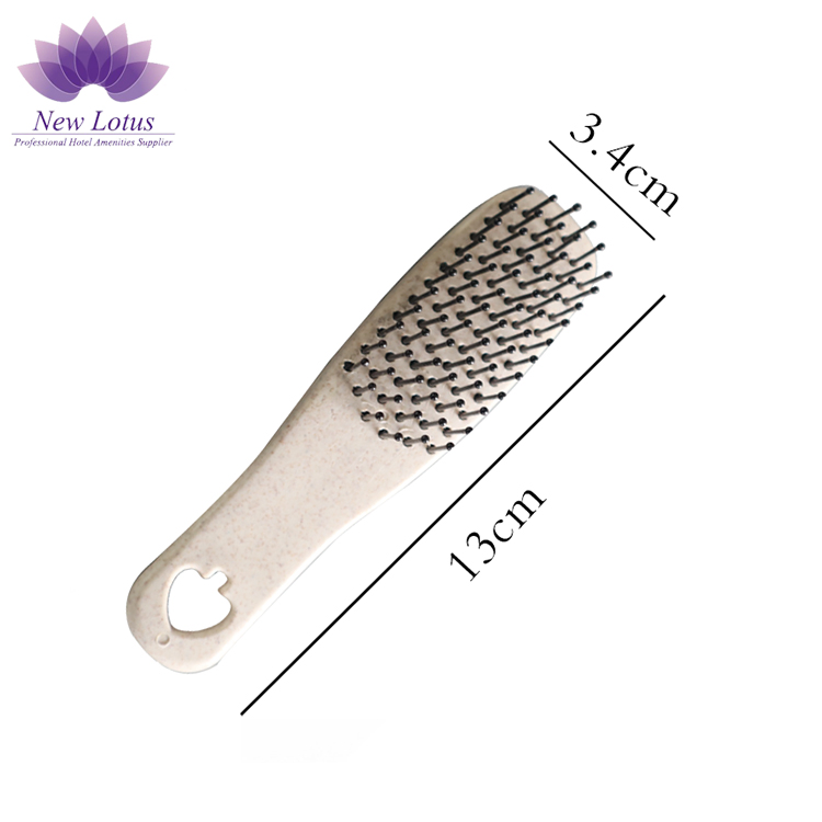 Miniature Anti-Static Massage Comb with Disposable Straw Handle for Hotels