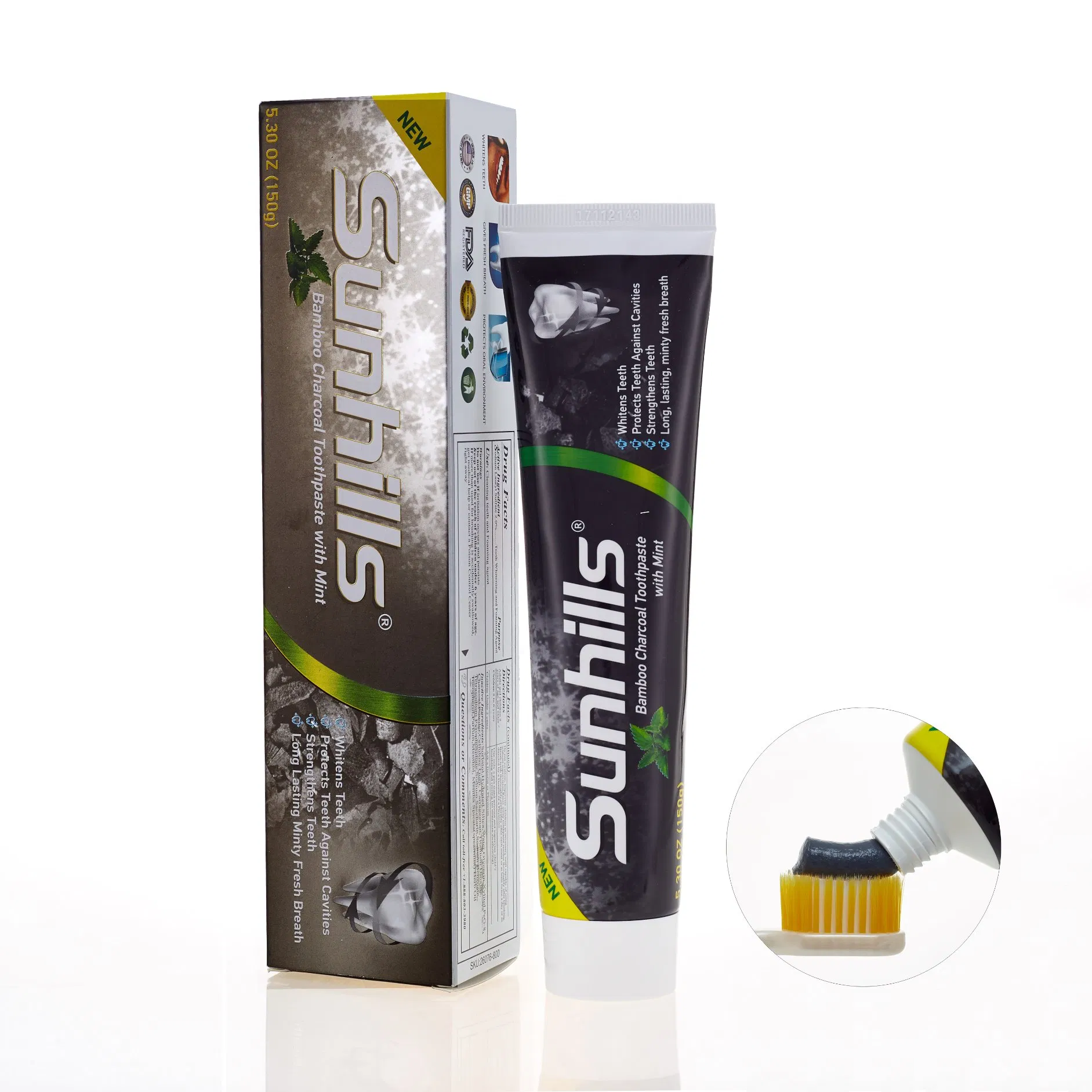 Wholesale OEM Eco Friendly Natural Organic Activated Bamboo Charcoal Whitening Mint Toothpaste