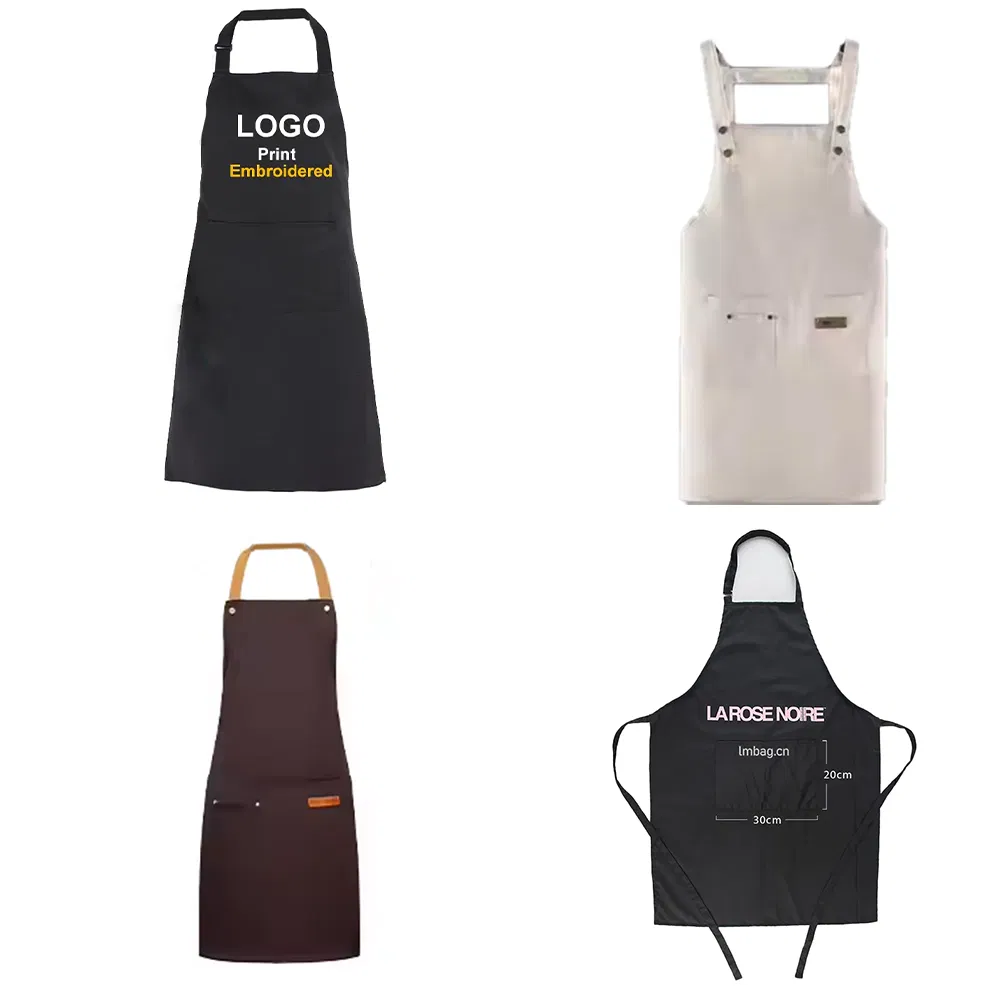 Multi Function and Color Red Black Bluekitchen Cooking Household Accessories Kitchen Apron for Bar Coffee Shop Home Baking with Pockets