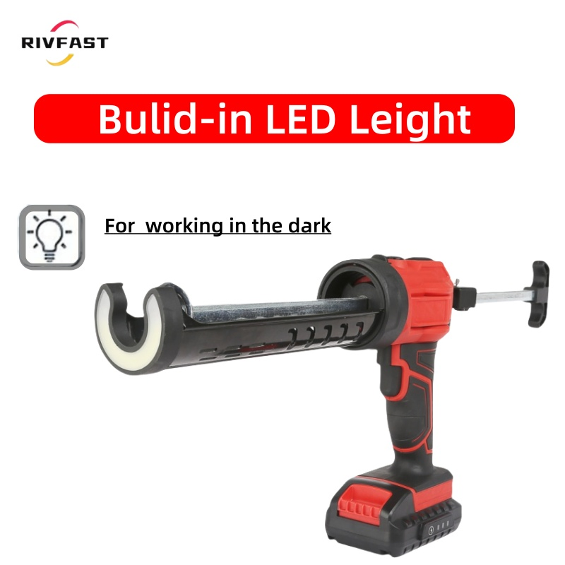 Auto Retract Drip-Free Caulking Gun with LED Leight Electric Caulking Gun Kit with Battery and Charger