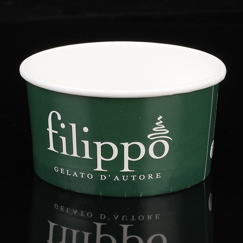 Бумажный стакан для сока и мороженого с двойными стенками