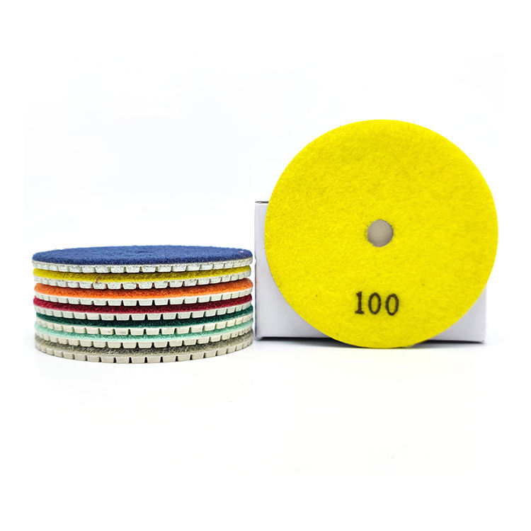 100mm Wet Flexible Floor Concrete Ceramic Grinding White Diamond Polishing Pad