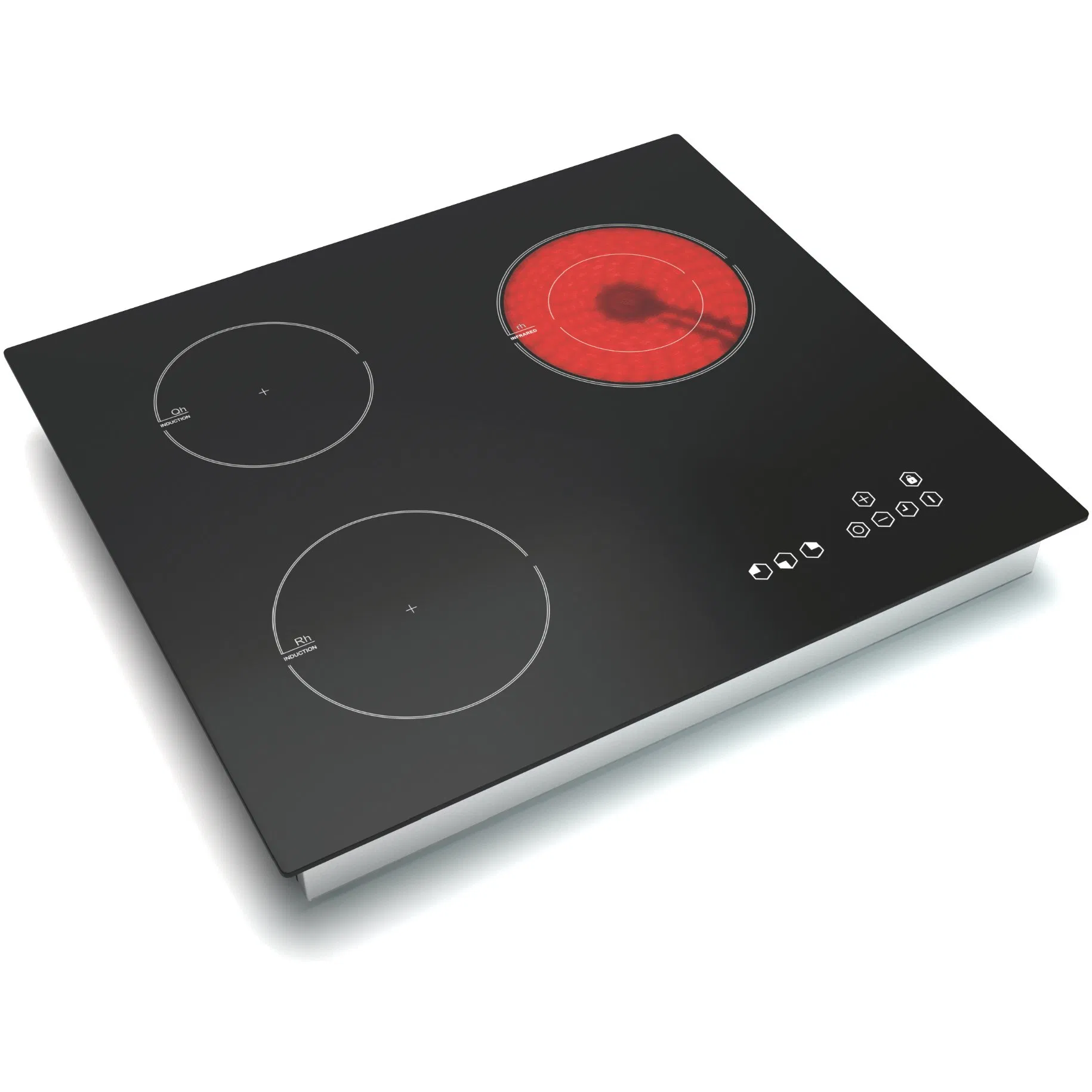 Euroka Glass Metal Housing Inlaid Style 3 Burners Electric Induction Cooker+Infrared Cooker