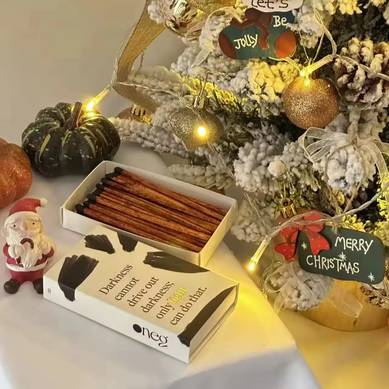 Christmas Customized Logo Gift Matches Personalized Decorative Candle Matches Box