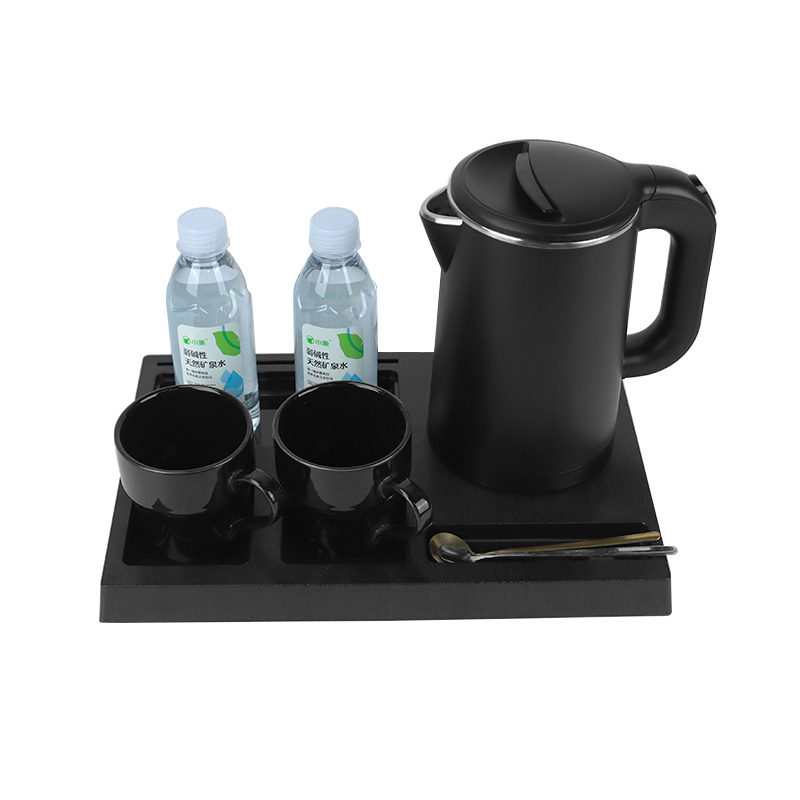 Sleek 1.0L Electric Kettle Set with Elegant Tray