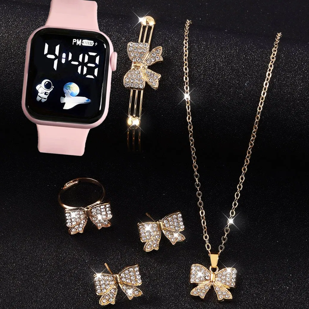 Watch Set Girl Gift Cute Cartoon Gold Jewelry