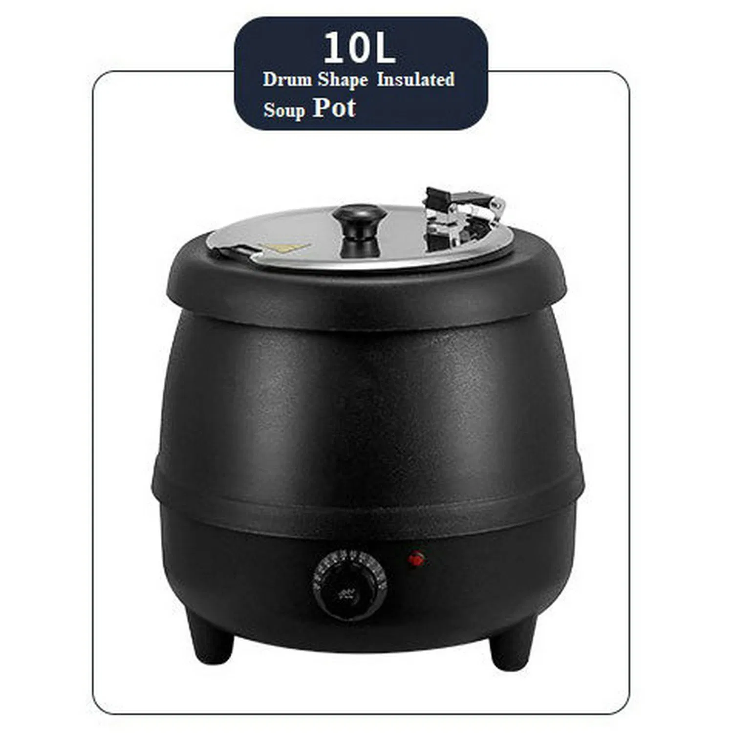 Stainless Steel 10L Capacity Thermal Insulation Soup Kettle Straight Shape