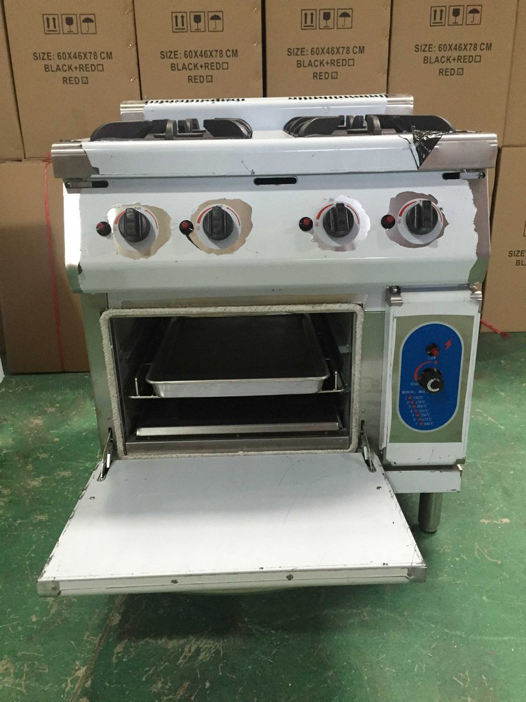 Restaurant Catering Equipment Cooking Range Cooking Kitchen Equipment 4 Burner Gas Range Cooker Gas Stove with Gas Oven
