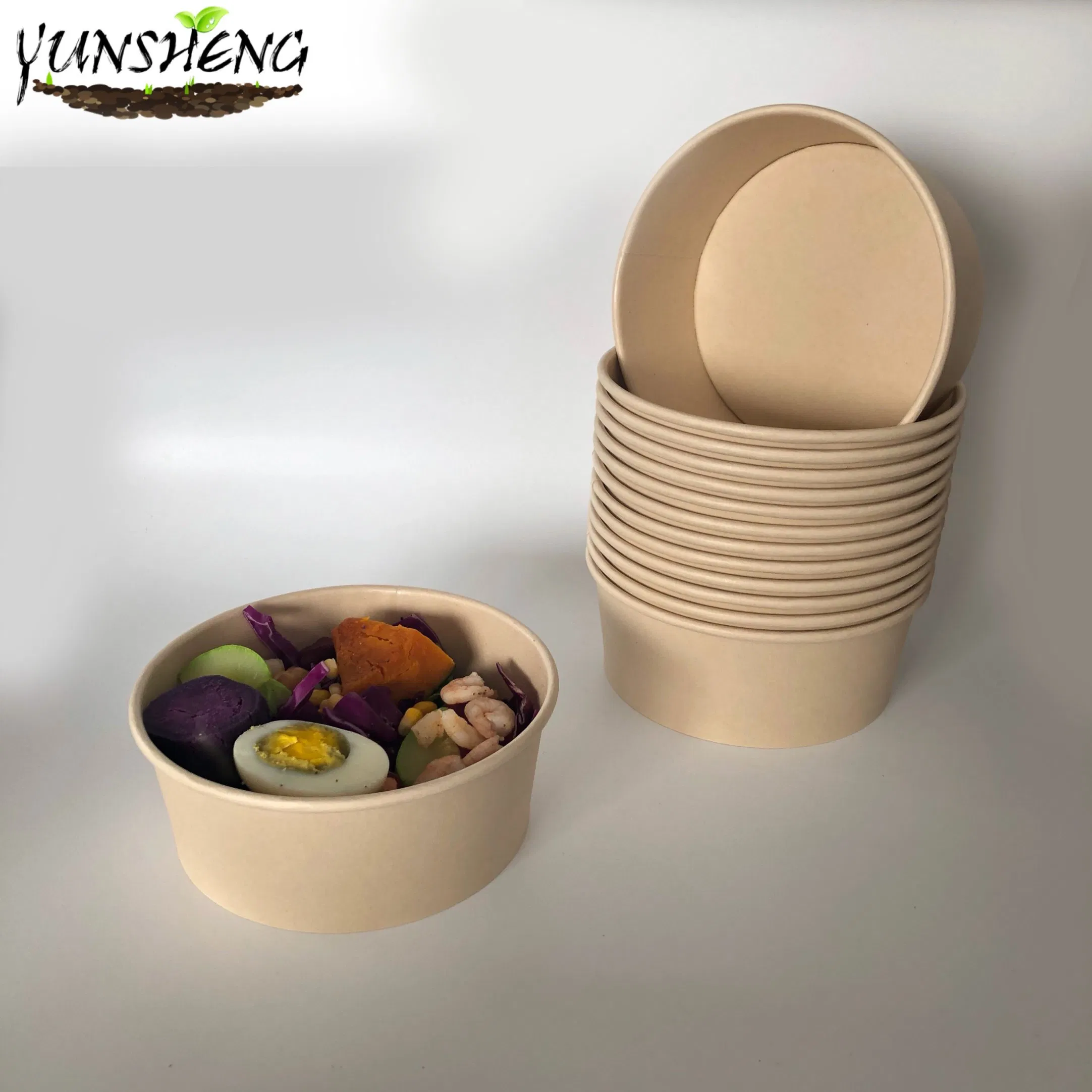 Kraft Paper Packaging Paper Ice Cream Cups Ice Cream Sundae Cups Chili Soup Dessert Bowls