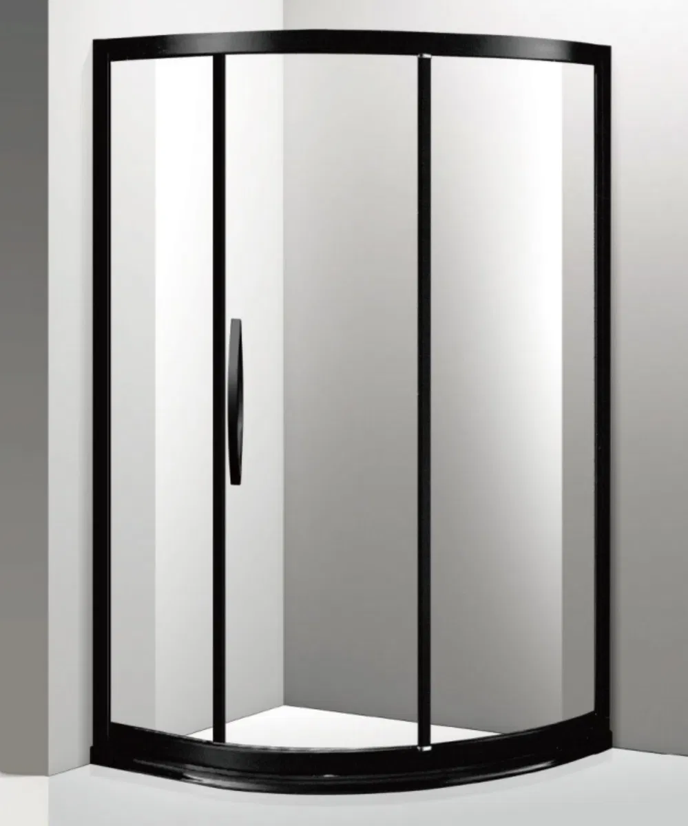 Sleek Profile Easy Installation Matte Black Stainless Steel Frame Sector Shower Room
