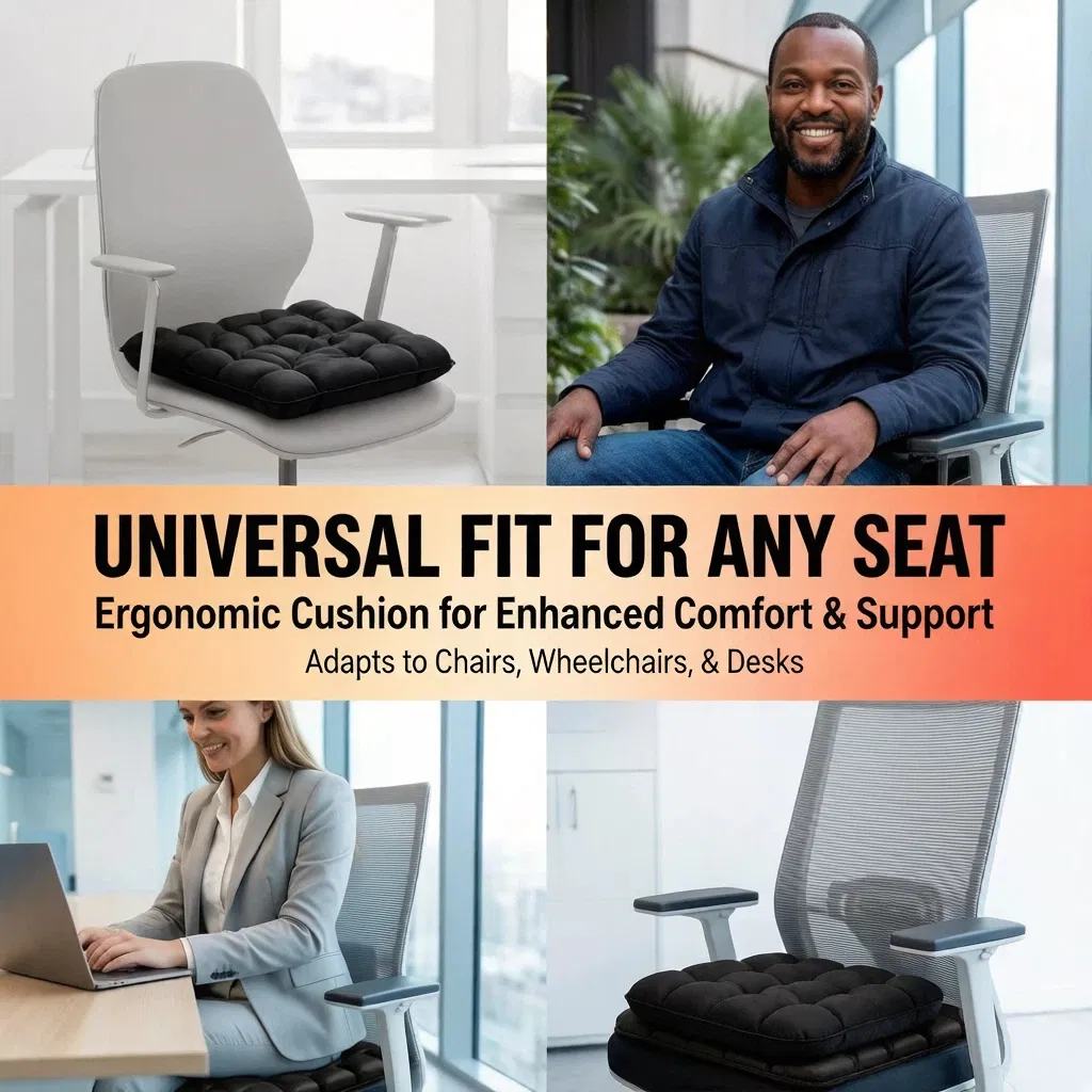 Inflatable Ergonomic Seat Cushion for Office and Home Use
