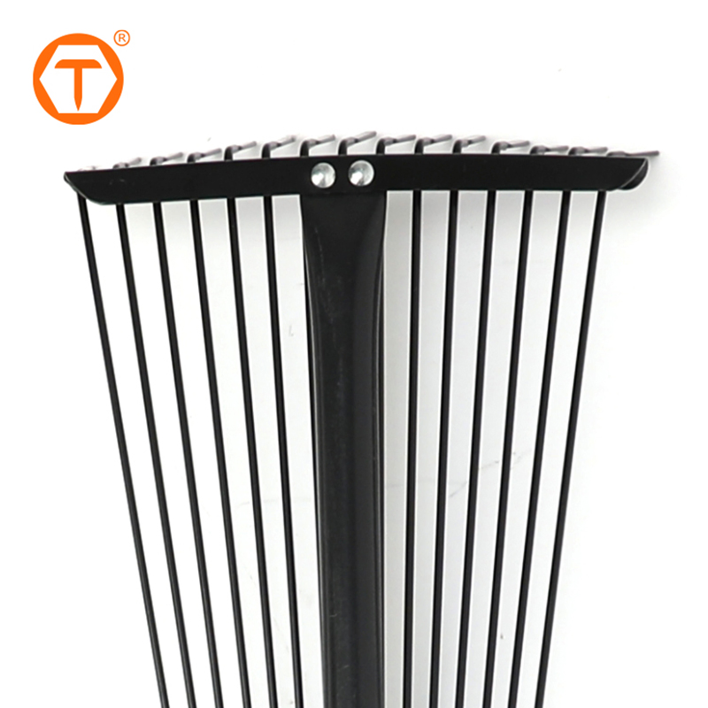 15 Teeth Lawn Metal Camping Leaf Rake Garden Tools Fan Rake