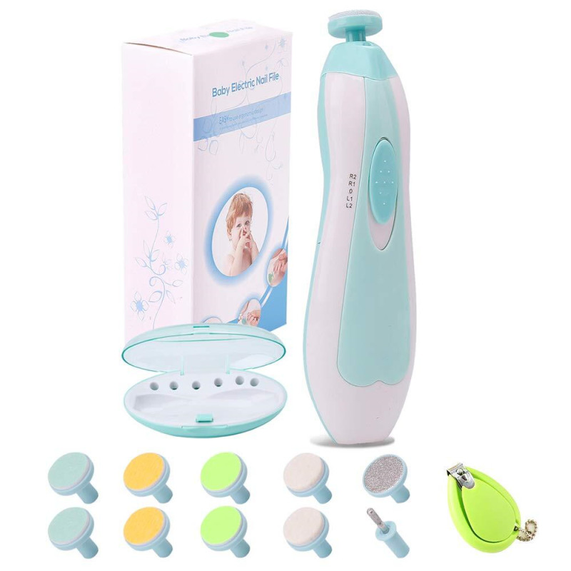 Baby Nail File Electric Nail Trimmer Toes Fingernails Care Trimmer with LED Light for Newborn