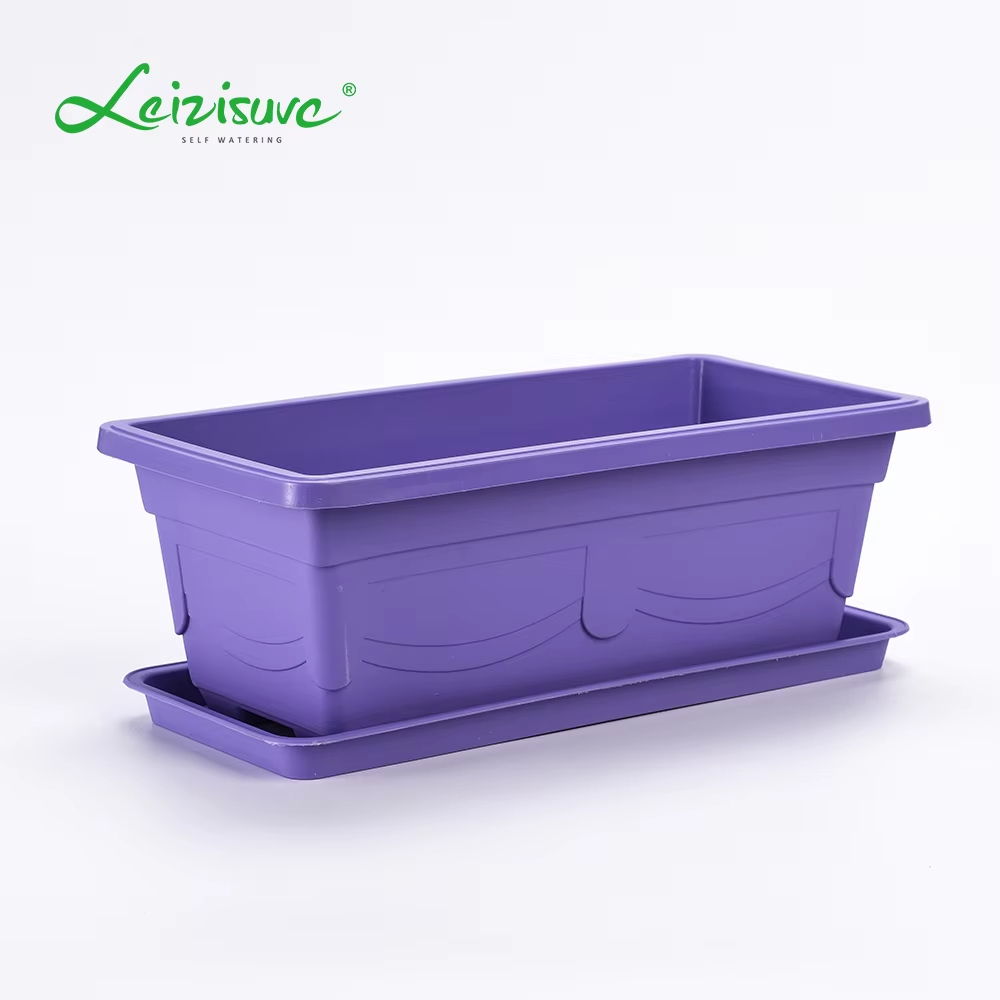 Горшок пластиковый прямоугольный китайский стиль