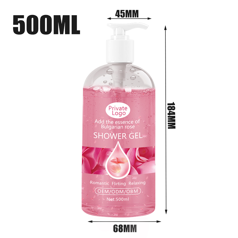 Private Label 500ml Natural Extract Body Wash Smoothing & Nourishing Rose Shower Gel
