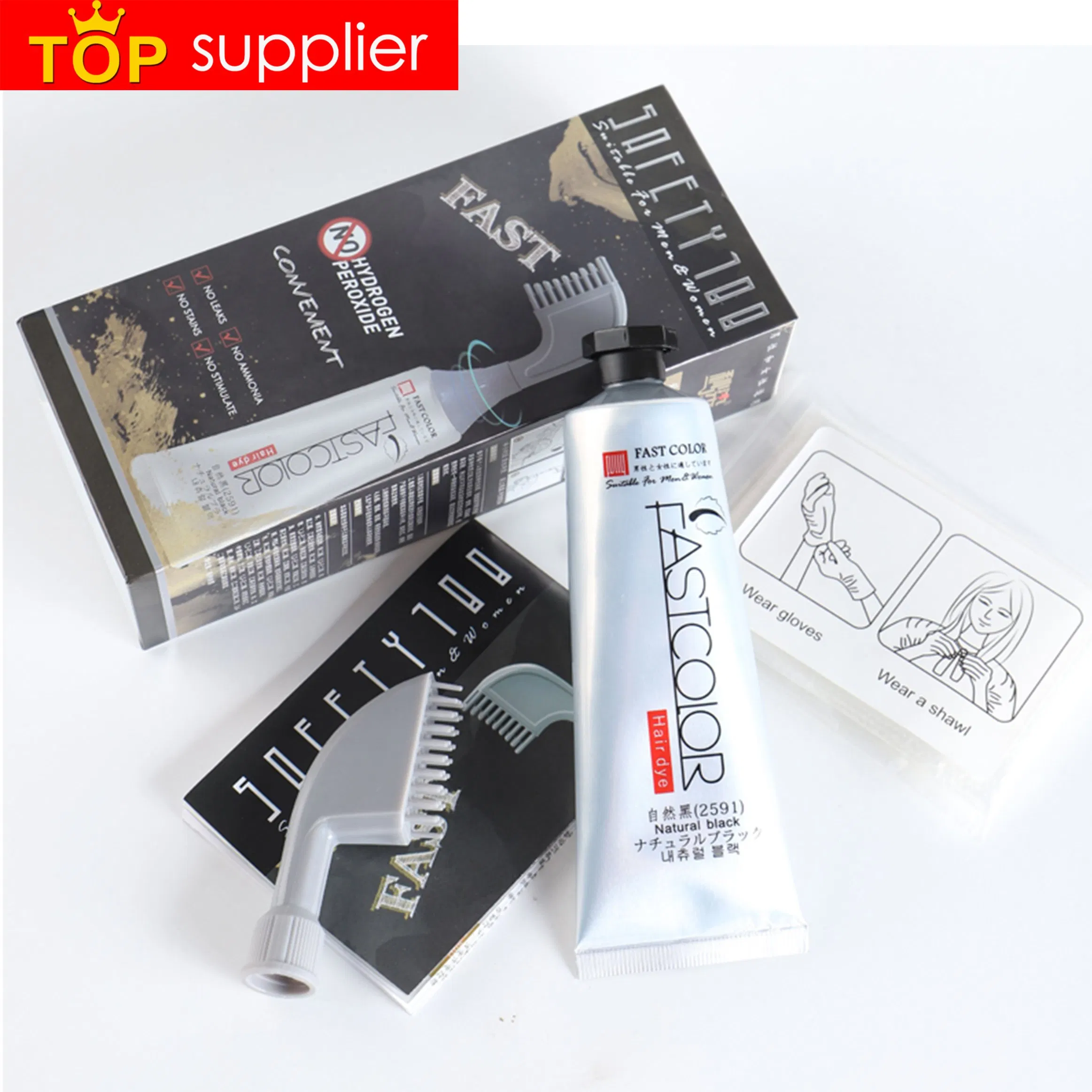 Support Customization Wholesale Fastcolor Hair Dye Comb Easy Coloring Herbal Hair Color