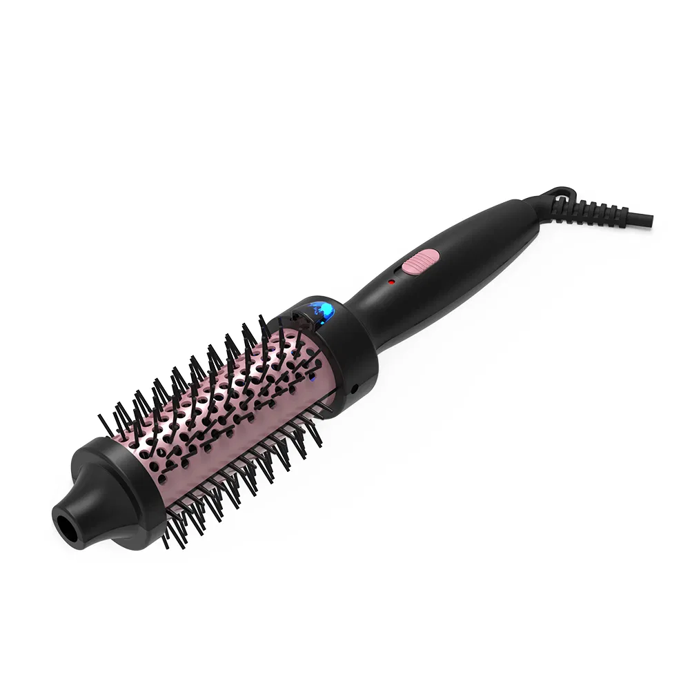 Curling Iron Brush Heating Roller Brush Ionic Thermal Round Brush for Loose Curl