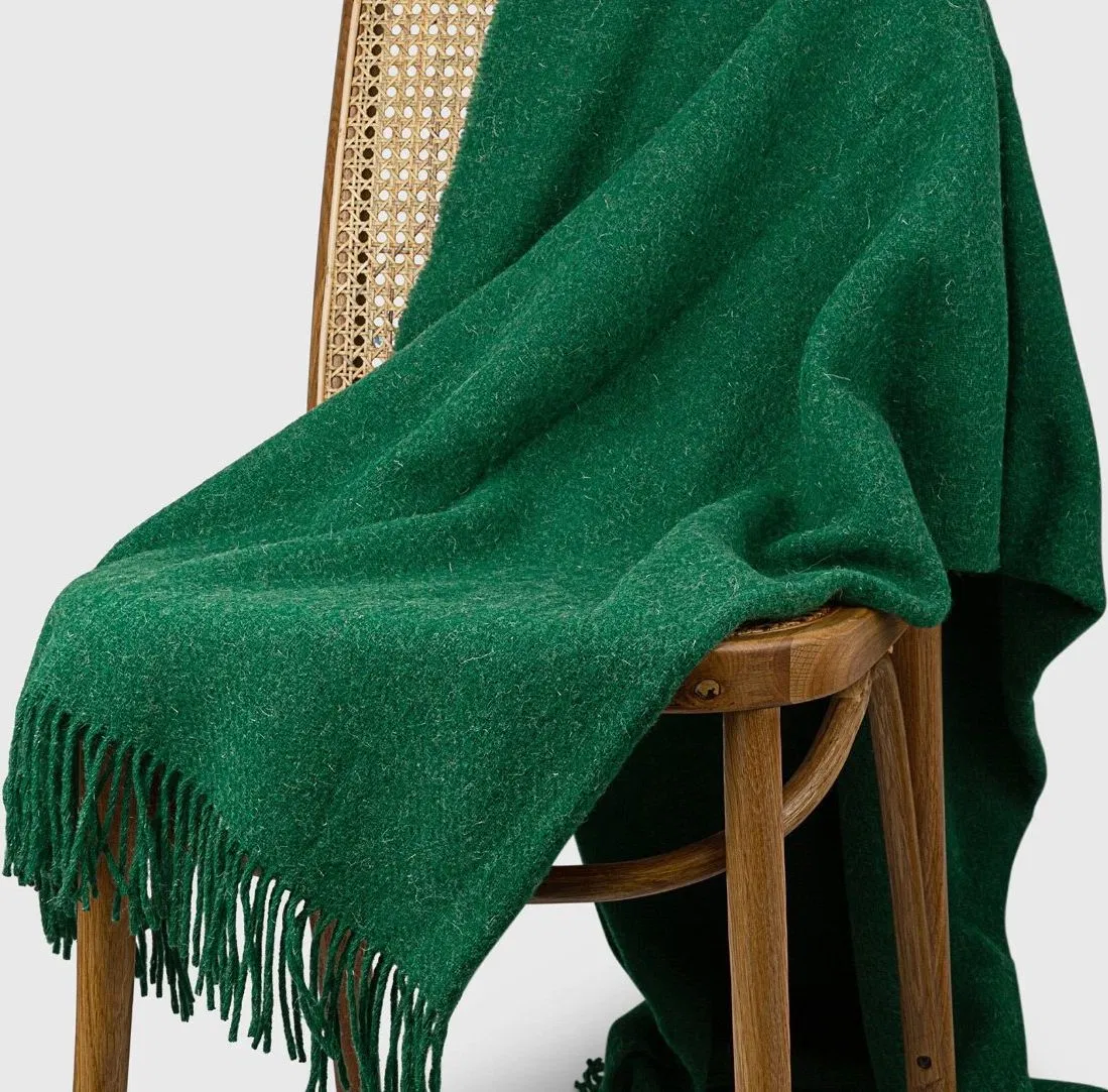 Woven Solid Color Pure Wool Blanket for Winter