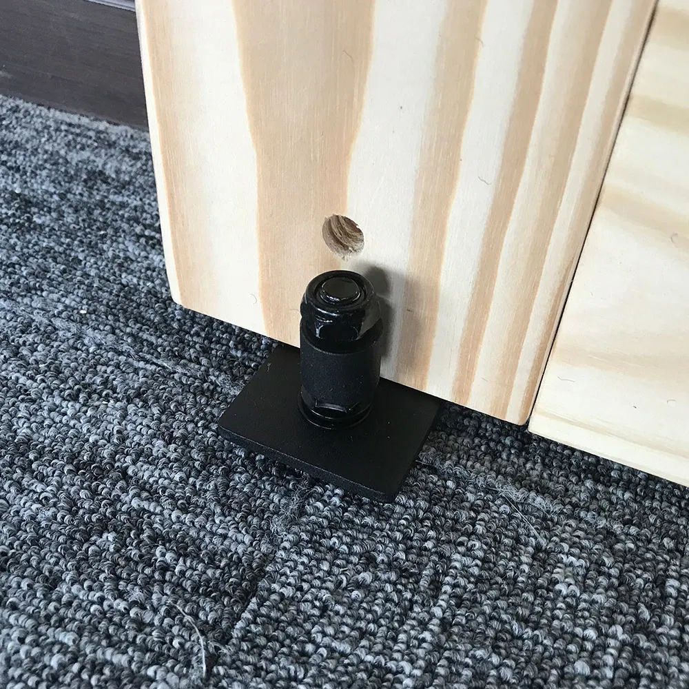 Black Powder Coated Carbon Steel Floor Guide Sliding Barn Door Accessory Wood Door Bottom Guide