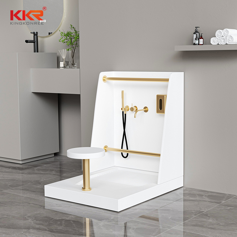 Premium Wudu Basin – Islamic Ablution Solid Surface Sink for Mosques & Prayer Rooms