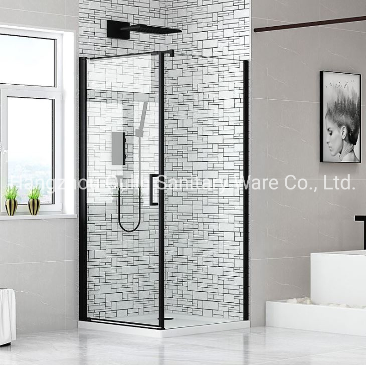 Black Pivot Door Shower Enclosure