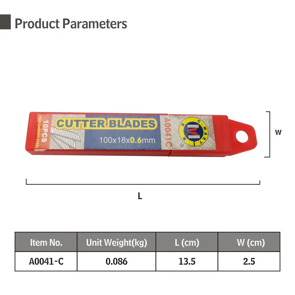 Professional Replaceable Carbon Steelfolding Pocket Utility Cutter Blade