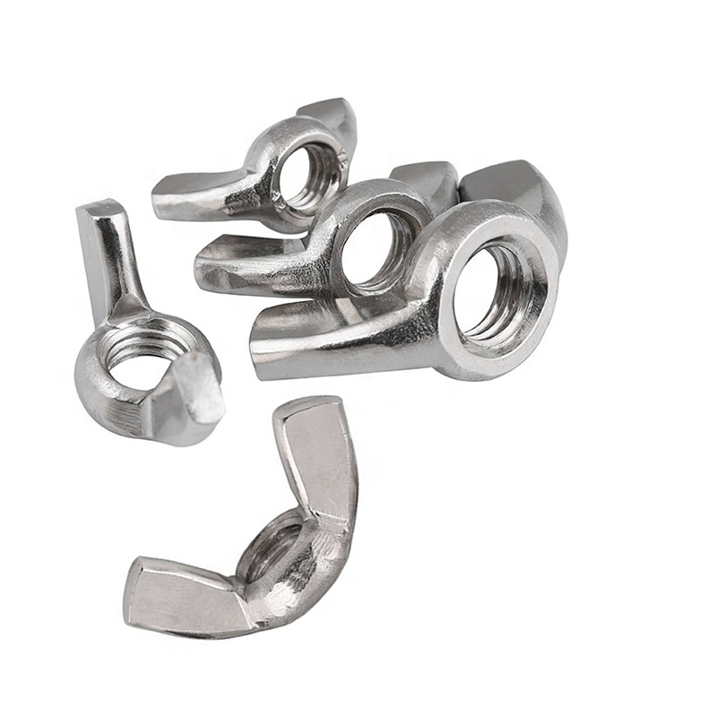 M6 DIN315 Stainless Steel 304 316 Carbon Steel Grade 4.8 8.8 10.9 Zinc Plated Wing Bolts Monel K-400 Alloy Steel Wing Nuts