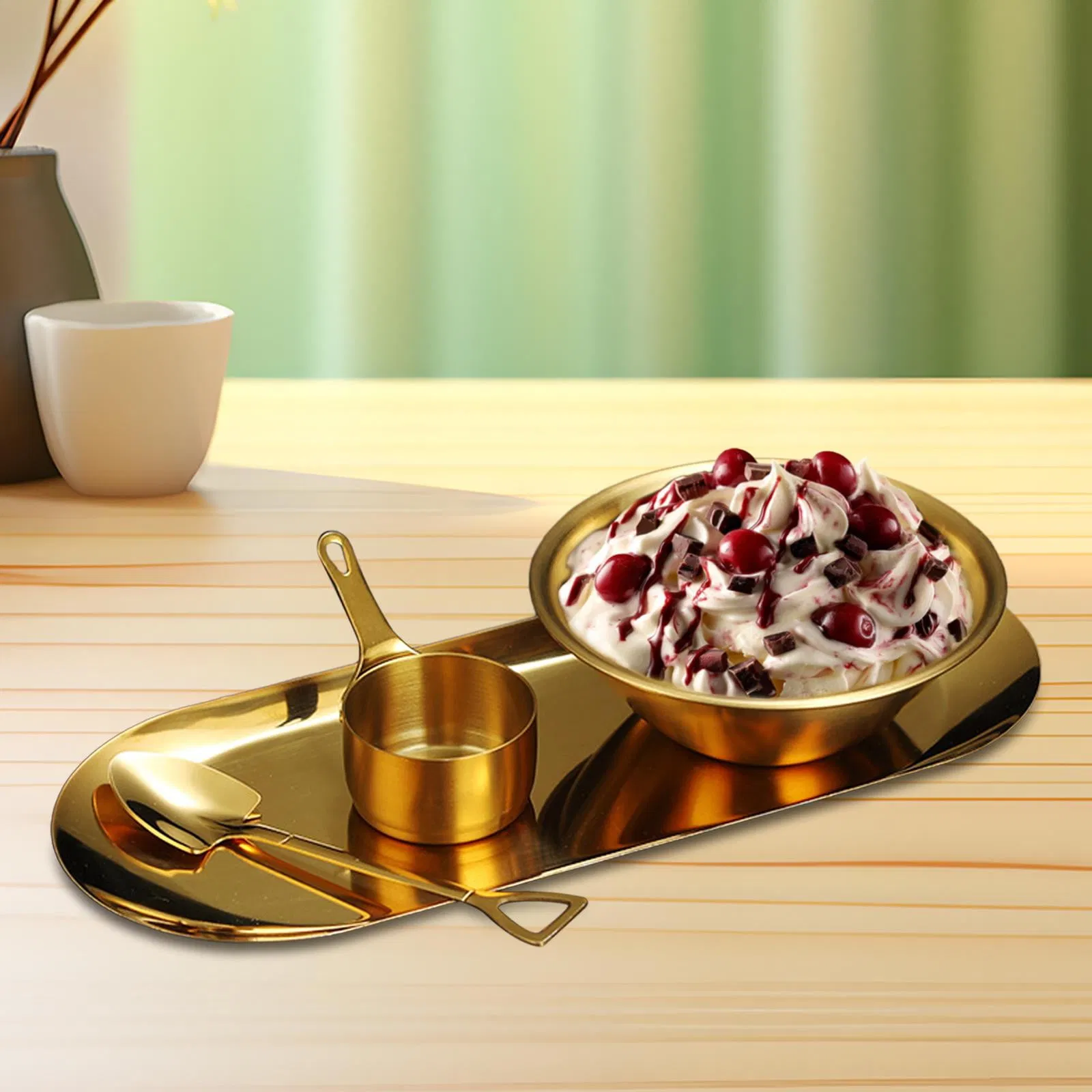 Premium Stainless Steel Mixing Bowl for Ice Cream and Salad Preparation