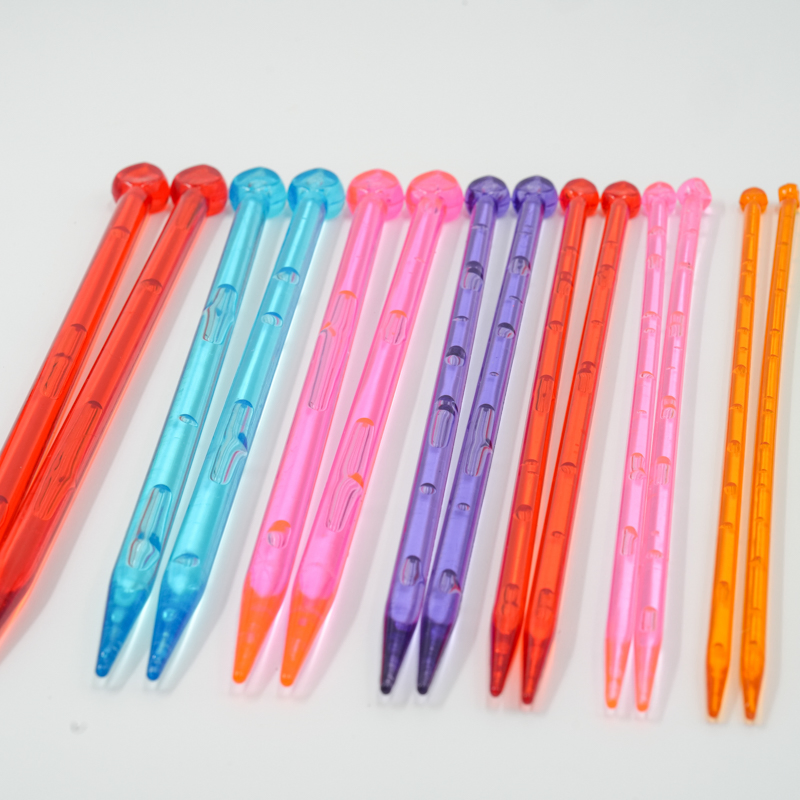 26.5cm 1-Pointed Color Plastic Knitting Needle Set (8PCS)