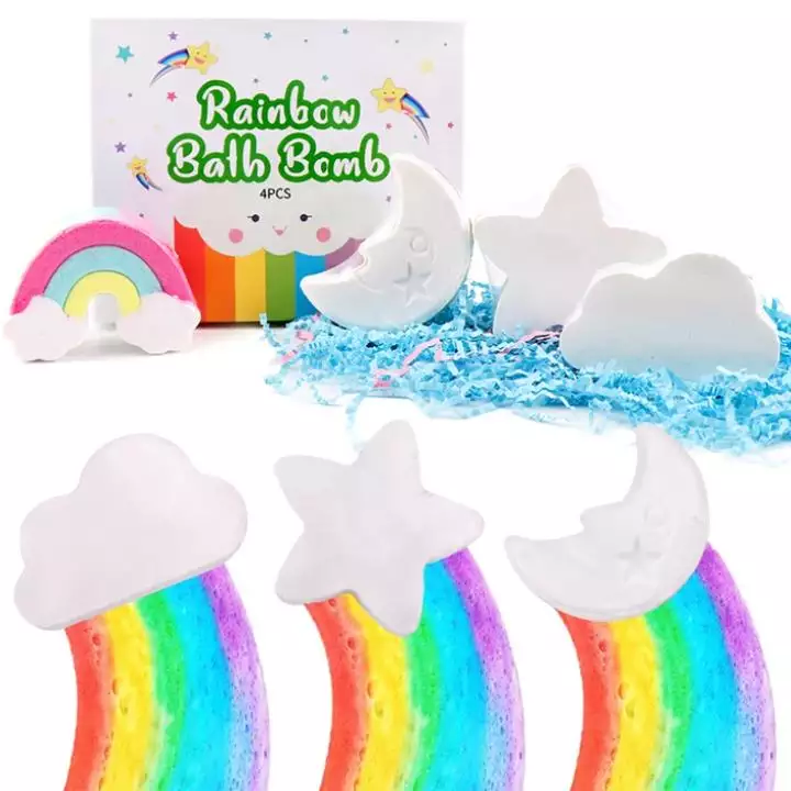 Wholesale Private Label Colorful Bubble Bombe De Bain Clouds Bath Fizzies Organic Rainbow Bath Bomb