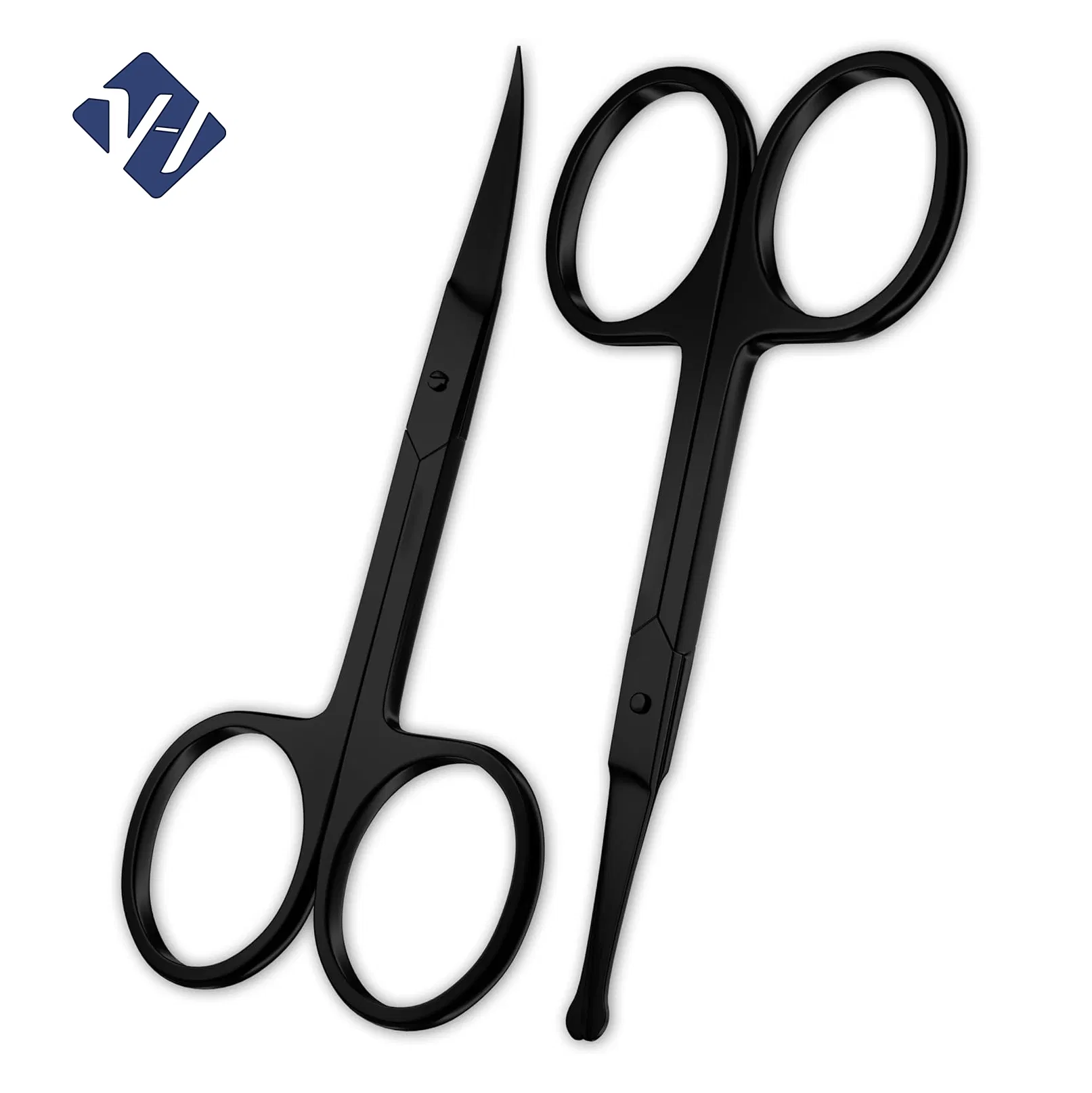 Professional Stainless Steel Trimming Scissors Makeup Tools for Mustache, Nose, Beard, Eyebrows, Eyelashes, and Ear Hair Cutting