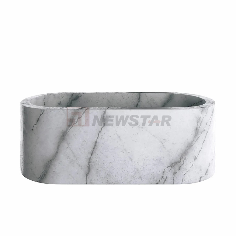 Luxury Stone Natural Marble Bathtub for Home Decoration Handmade Polished Marble Bathtub