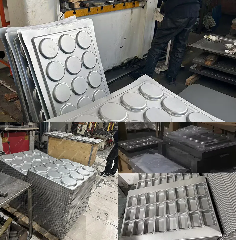 18 Cups 565X520.7X40.3mm Aluminized Steel Custom Baking Trays Hot Dog Bun Pan