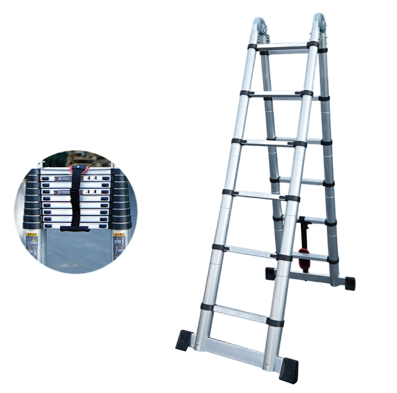 Heavy Load 150kg Capacity Aluminum Industrial Telescoping Ladder for Logistics & Workshop