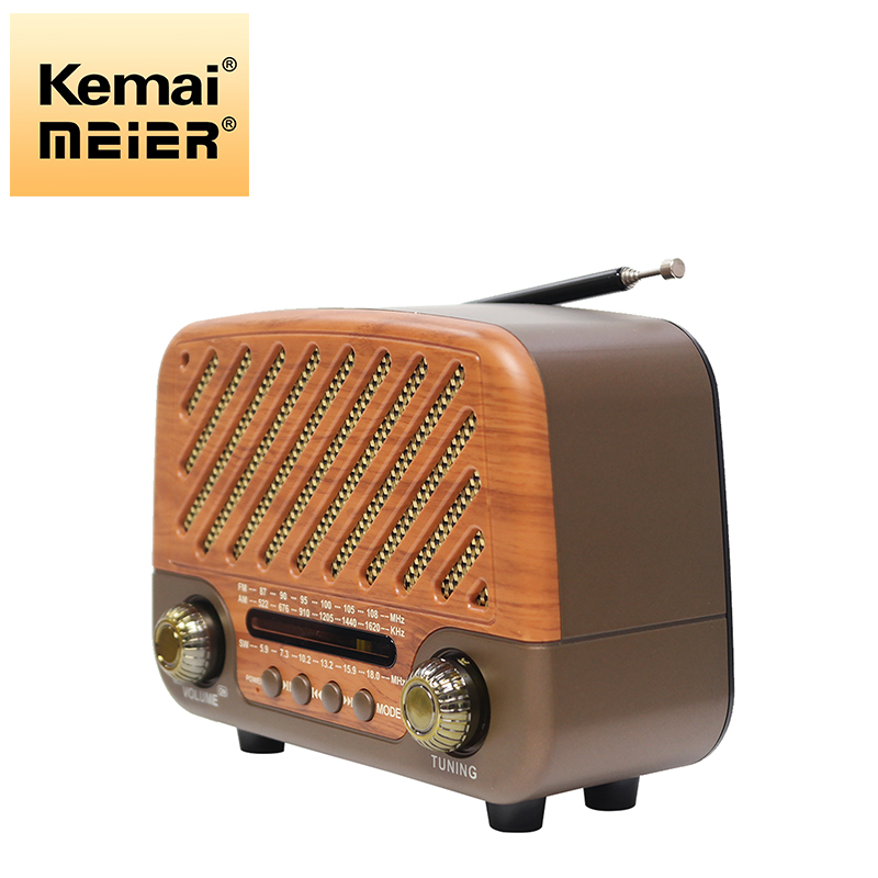 OEM Factory Hot Sale Retro FM/Am/Sw Portable Multiband Radio Built-in Speaker Bt/USB/TF Rechargeable AC/DC Home Radio