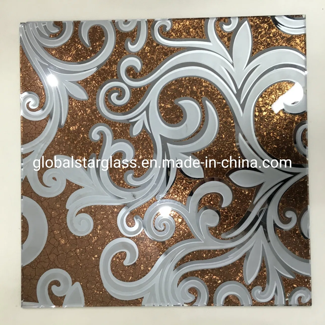 4mm 5mm, 6mm 24K Golden Reflective Art Glass/ Acid Etched Glass/ Frosted Glass/Design Glass/Decorative Glass/Decoration Glass/Construction Glass