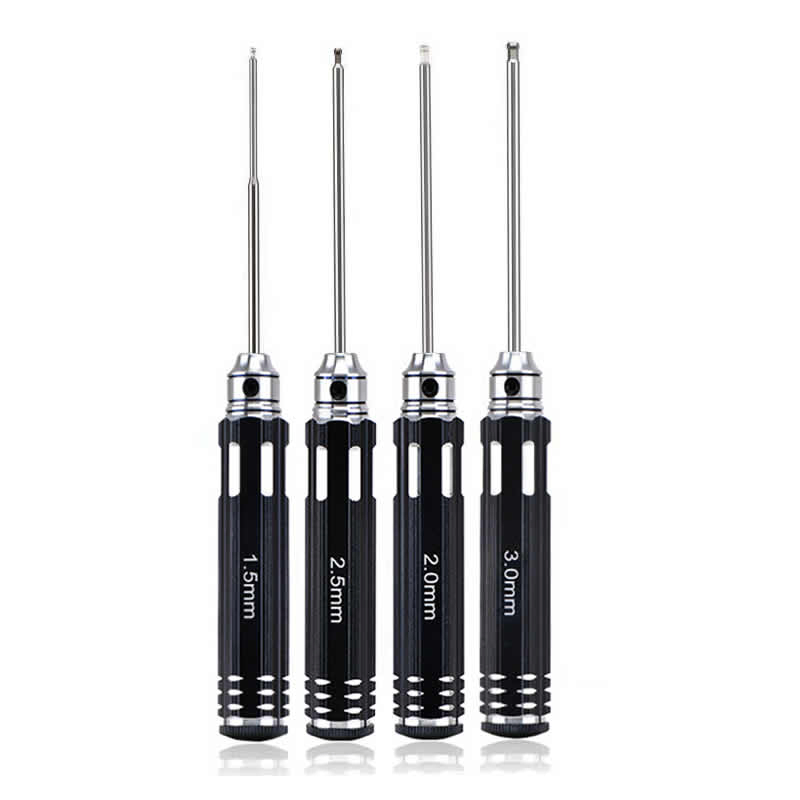 HSS Spherical Hexagon Screwdriver Wrencher 4PCS Kit for RC Car/Helicopter