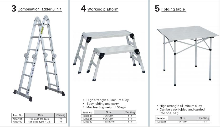 Combination Ladder 8 in 1 Aluminum Step Ladder Assemble The Ladder