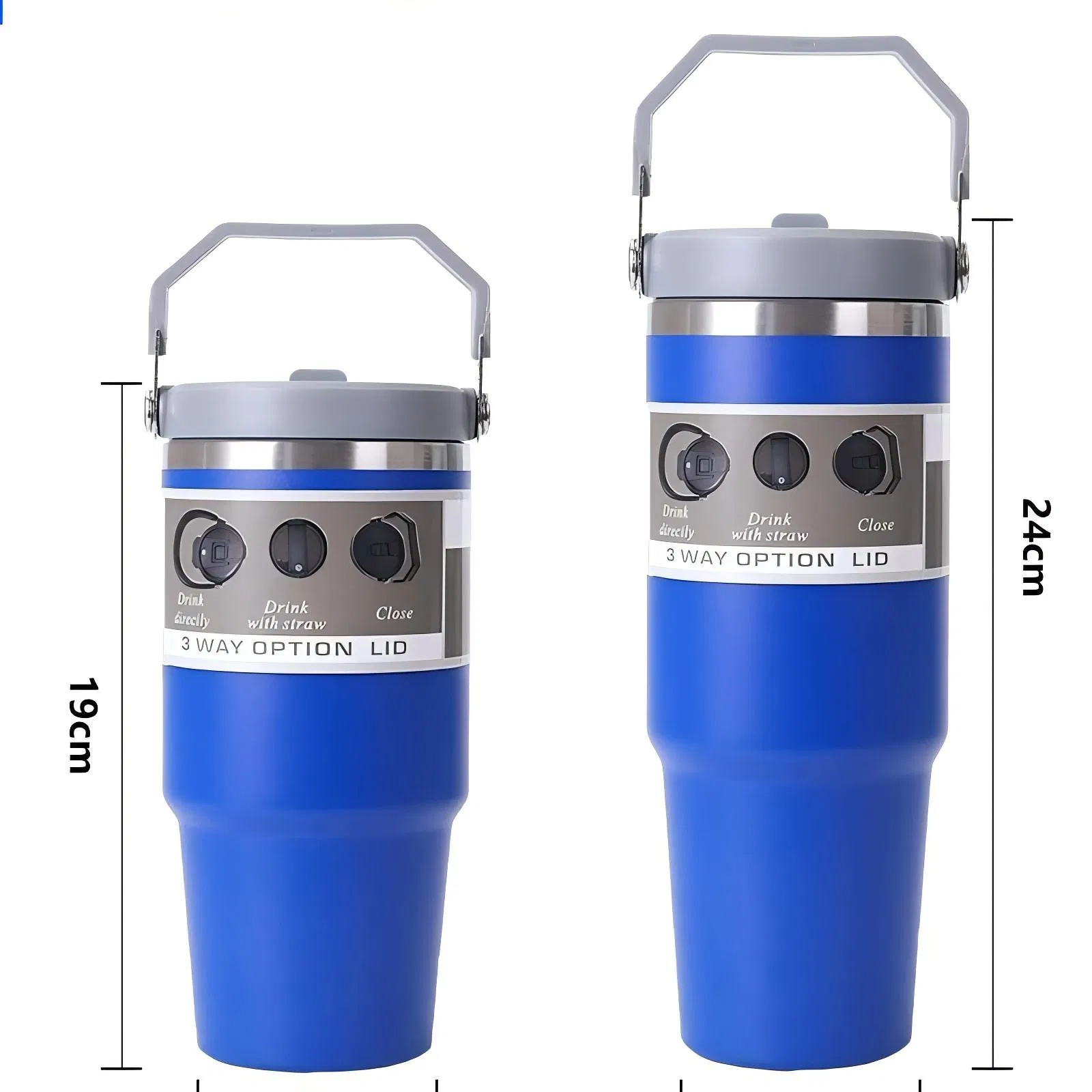 Customized New Product Portable Car Cup Stainless Steel Cup Double Walled Travel Sports Water Bottle Coffee Vacuum Flask Thermo with Straw