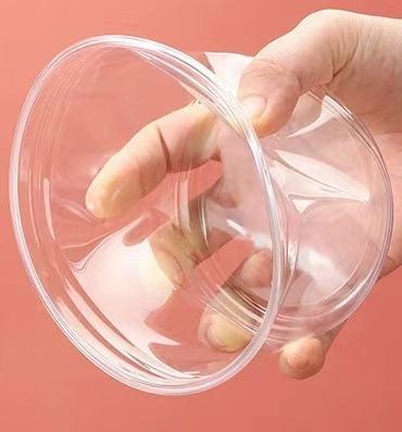 117mm 8 12 16 24oz Disposable Custom Logo Plastic Pet Deli Container Fruit Salad Bowl Cup with Dome/Flat Lid