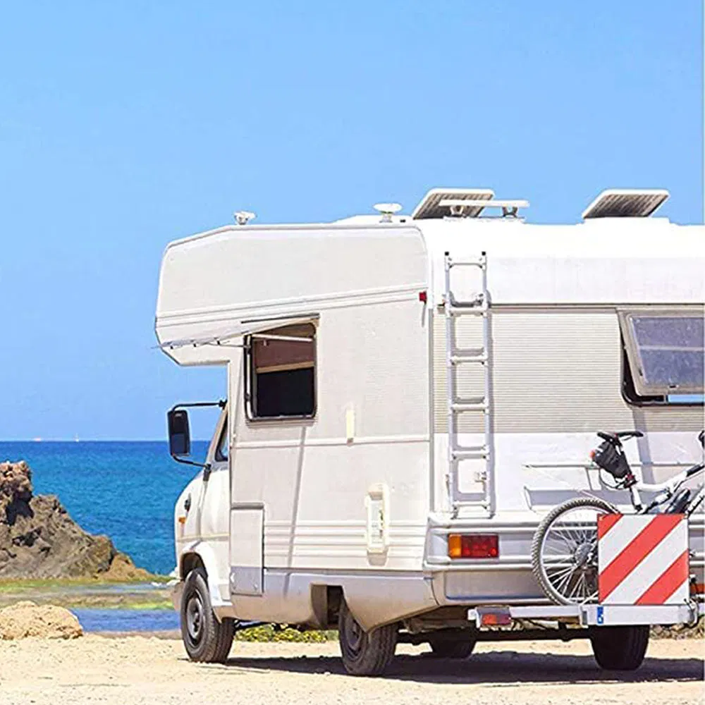 50 X 50cm 2in1 Spain and Italy Bicycle Carrier Red / White Aluminium Reflective Warning Board Warning Sign