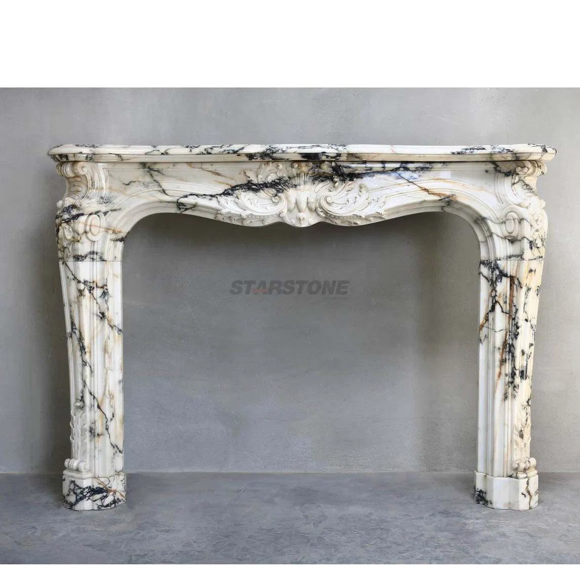 Luxury Calacatta Violar Marble Mantel Indoor Marble Fireplace Surround for Villa & Home Decoration
