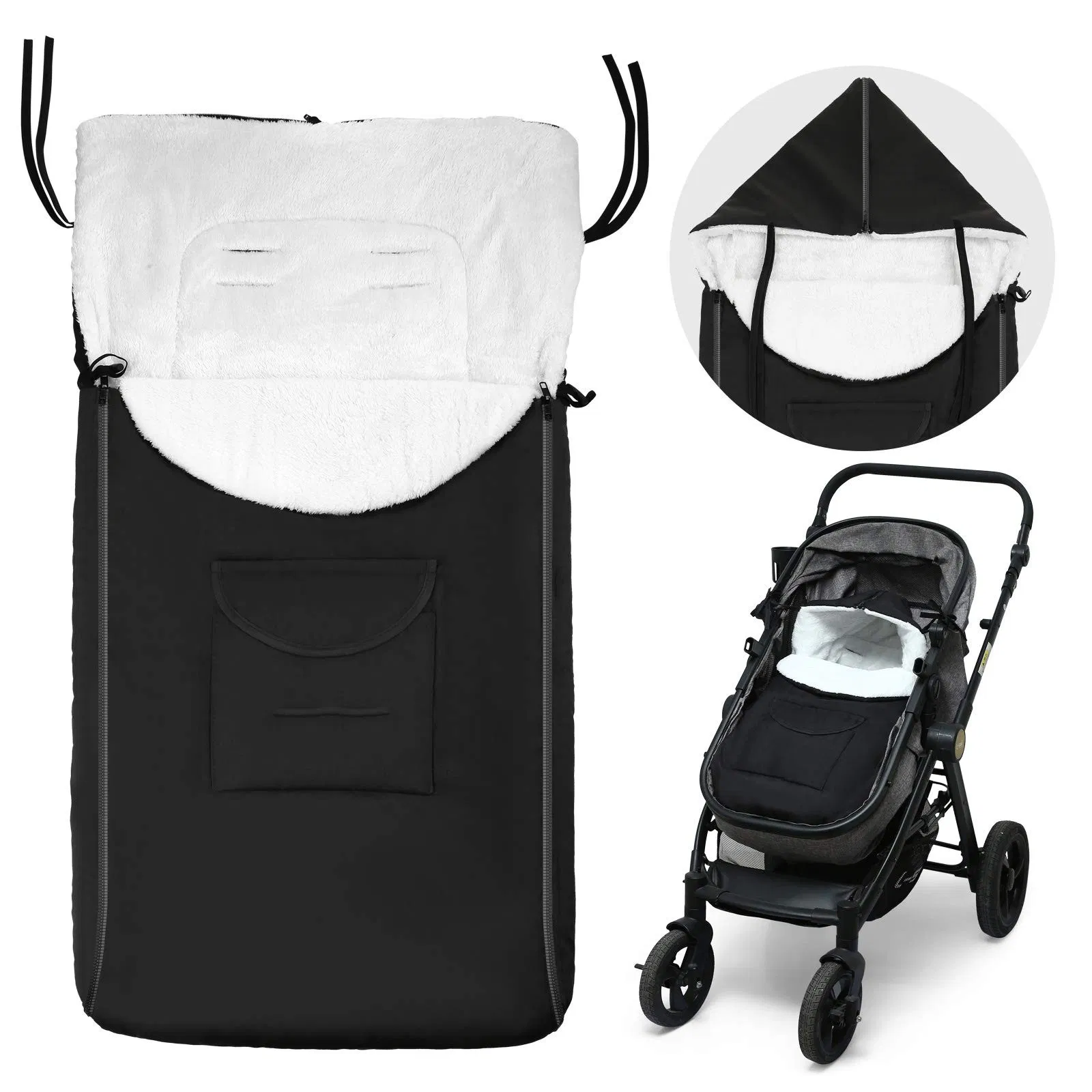 Wholesale Price Soft Fleece Lined Removable Stroller Sleeping Bunting Bag