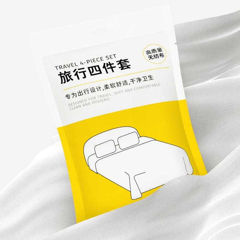 Disposable Bedspread Set Wholesale Biodegradable Non-toxic White Hotel Bed Sheet Imported King Size Custom Duvet Covers Travel