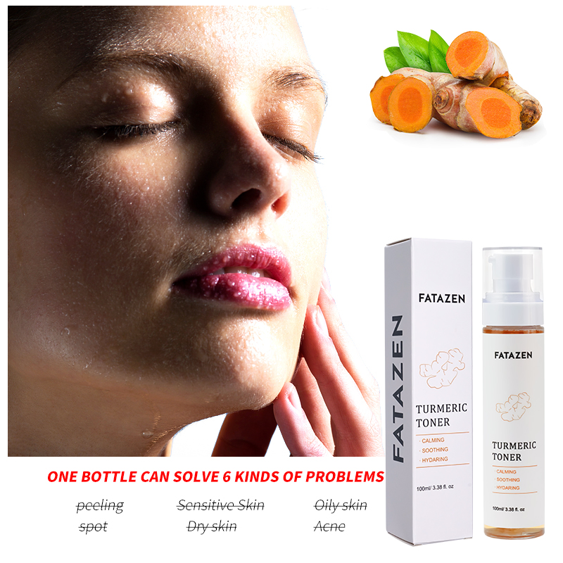 Natural Organic Turmeric Whitening Mild Non-Irritating Spray Deep Hydrating Face Toner