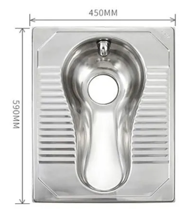 Sanitary Ware Bathroom Stainless Steel Deep Drawing Squatting Pan for Hospital Prison