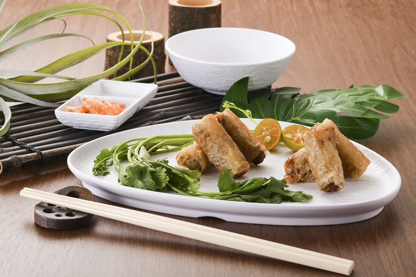 Melamine 2-Divided Sauce Plate Rectangular Appetizer Plate Stone Texture Serving Plate