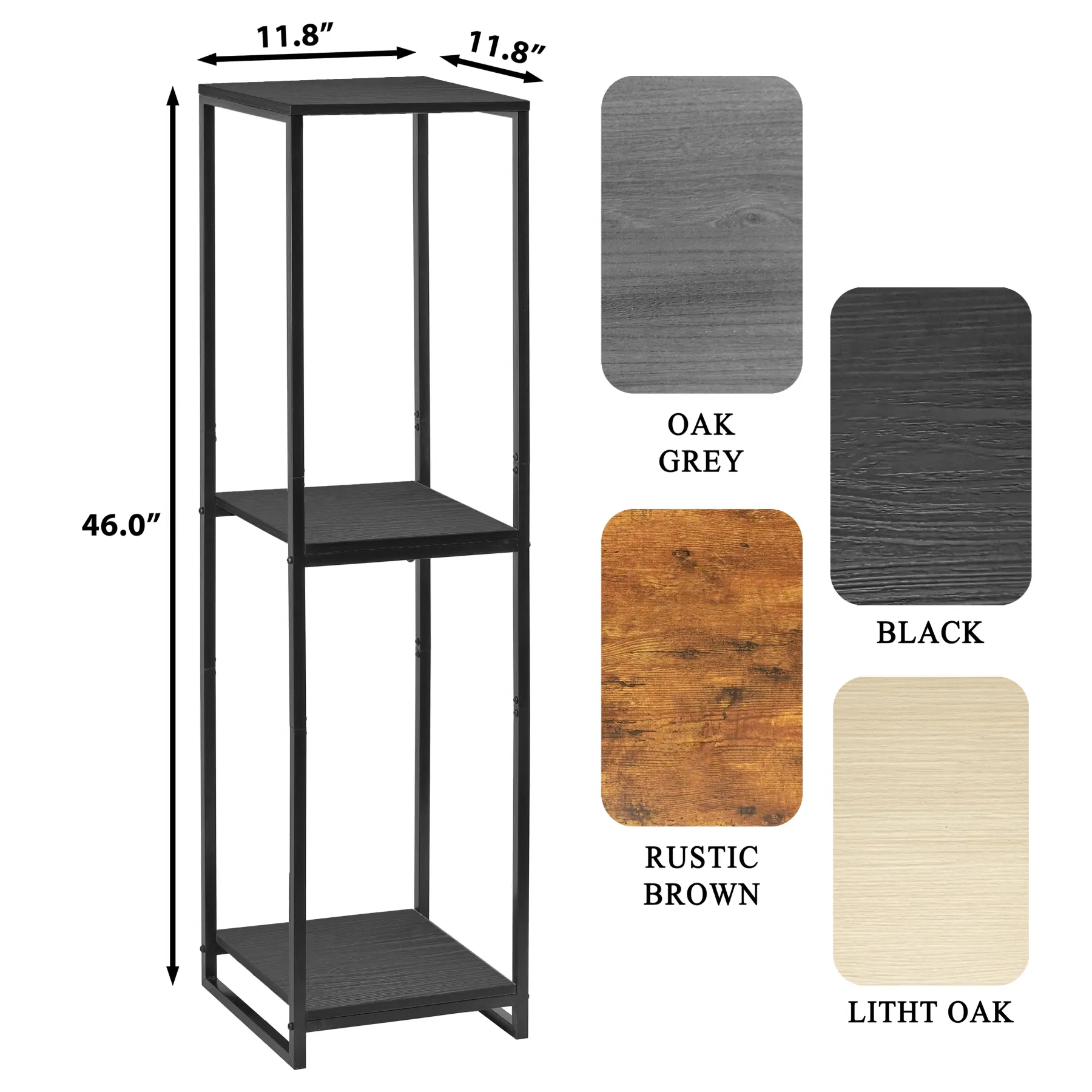 Elegant 3-Tier Black Corner Plant Stand for Indoor Spaces
